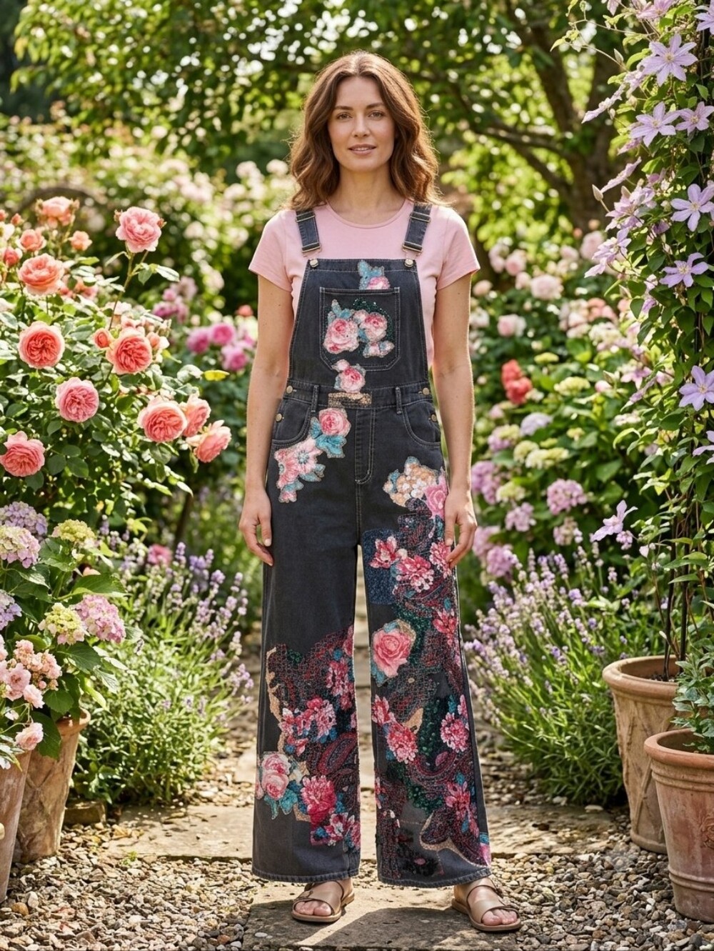 Handcrafted Upcycled Cider Floral Patchwork Overall By ThreadsReclaimed - SM